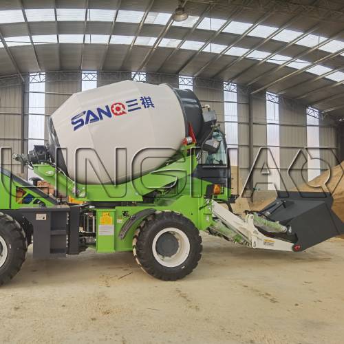 SQ350 self-loading concrete mixer and HBT40 trailer pump loaded for Sudan shipment